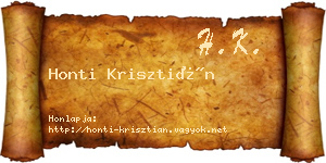 Honti Krisztián névjegykártya
